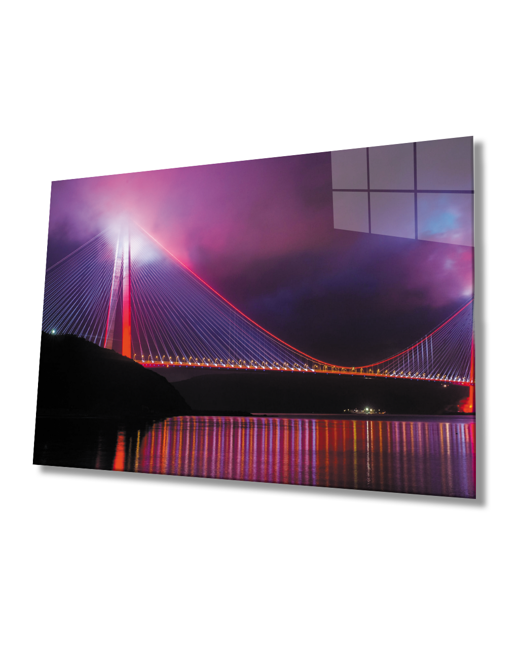 İstanbul Boğaz Köprüsü  Cam Tablo 4mm Dayanıklı Temperli Cam