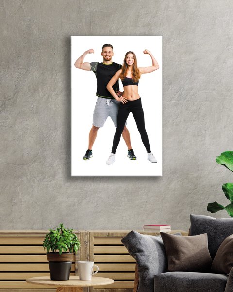 Spor Fitnes Cam Tablo  4mm Dayanıklı Temperli Cam Sports Fitness Glass Wall Art