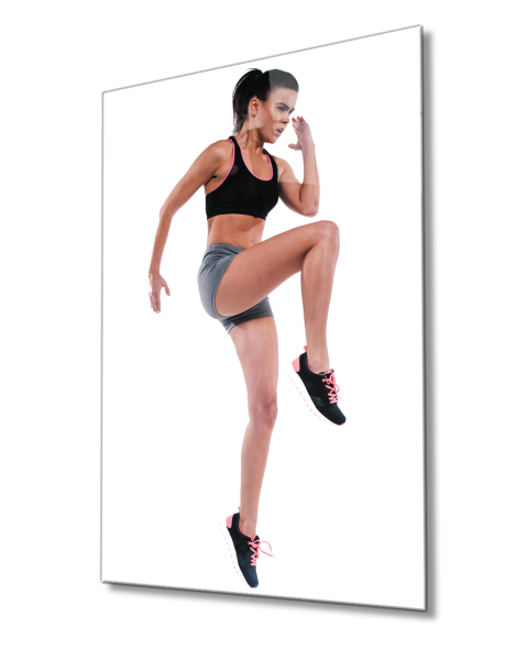 Spor Fitnes Cam Tablo  4mm Dayanıklı Temperli Cam Sports Fitness Glass Wall Art