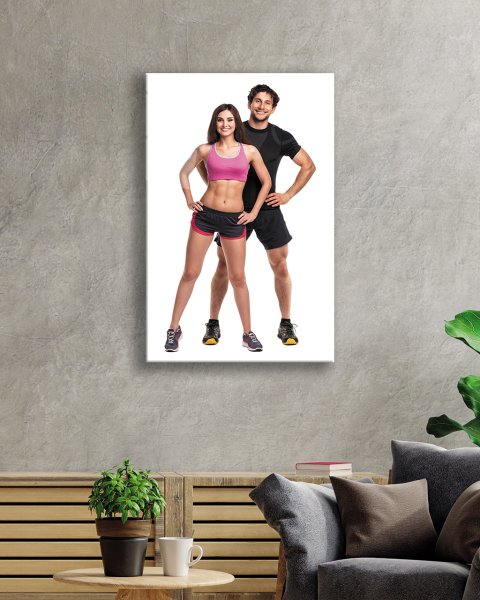 Spor Fitnes Cam Tablo  4mm Dayanıklı Temperli Cam Sports Fitness Glass Wall Art