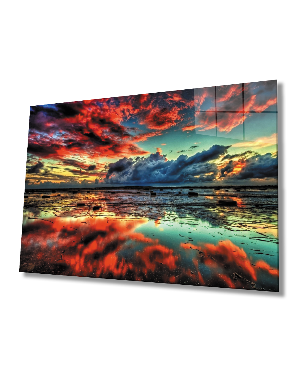 Gün Batımı Manzarası Cam Tablo  4mm Dayanıklı Temperli Cam Sunset Landscape Glass Table 4mm Durable Tempered Glass