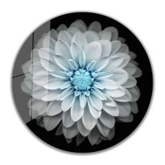 idealizbiz Çiçek Yuvarlak Cam Tablo  4mm Dayanıklı Temperli Cam