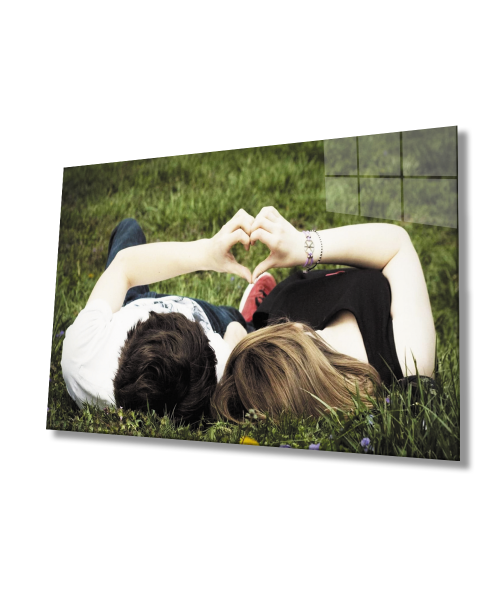 Sevgililer Aşk Cam Tablo  4mm Dayanıklı Temperli Cam