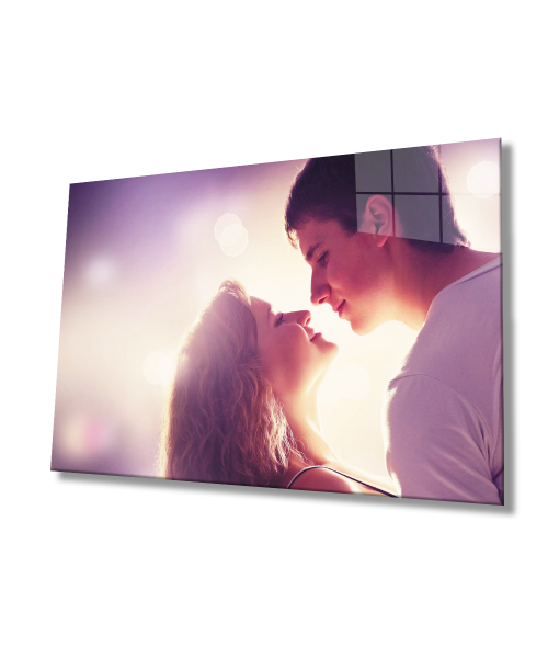 Sevgililer  Aşk Cam Tablo  4mm Dayanıklı Temperli Cam