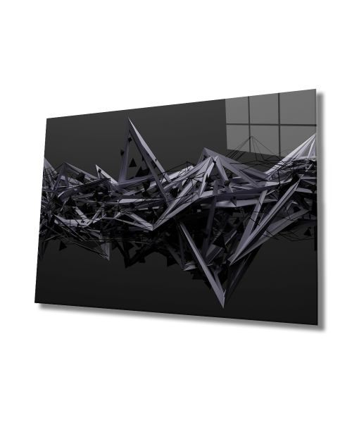 Siyah İllüstrasyon Cam Tablo  4mm Dayanıklı Temperli Cam, Black Illustration Art Glass Wall Decor