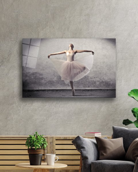 Balerin Cam Tablo  4mm Dayanıklı Temperli Cam Ballerina Glass Table 4mm Durable Tempered Glass Glass Wall Art