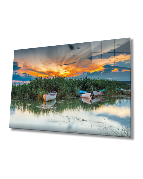 Gün Batımı Cam Tablo  4mm Dayanıklı Temperli Cam Sea Kayak Glass Table At Sunset 4mm Durable Tempered Glass