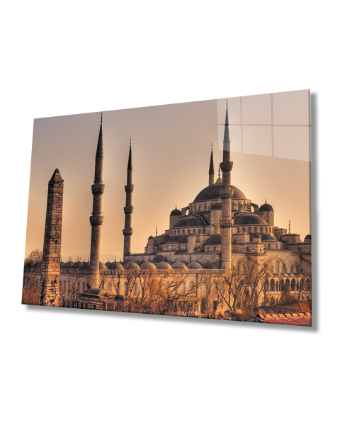 İstanbul Sultan Ahmet Camii Manzaralı   4mm Dayanıklı  Cam Tablo Temperli Cam