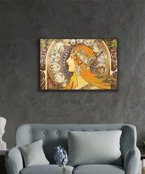 Kadınlar Astrolog Zoydak Cam Tablo  4mm Dayanıklı Temperli Cam, Women Astrologer Zoydak Glass Wall Art