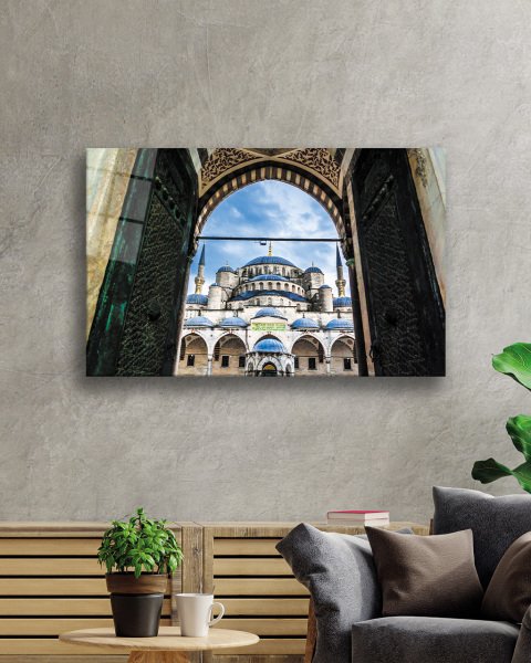 İstanbul Sultan Ahmet Camii Kapısı  4mm Dayanıklı  Cam Tablo Temperli Cam