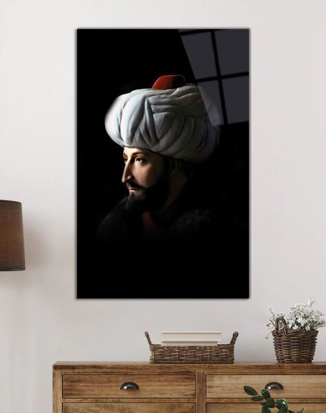 Fatih Sultan Mehmet  Cam Tablo 4mm Dayanıklı Temperli Cam