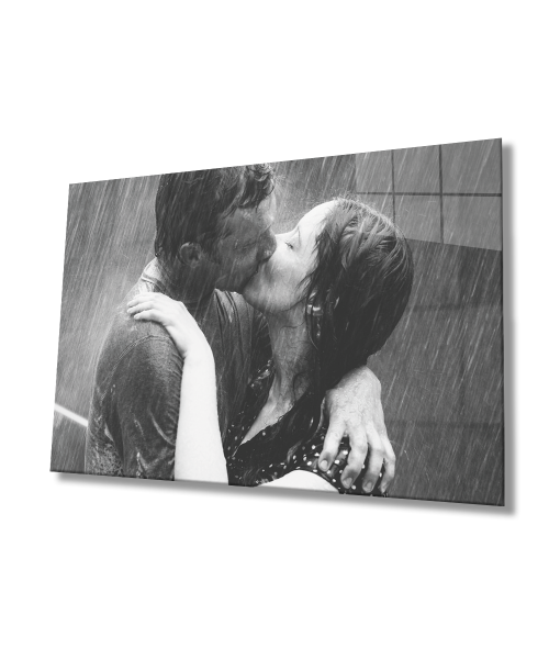 Romantik  Aşk Sevgililer Cam Tablo  4mm Dayanıklı Temperli Cam