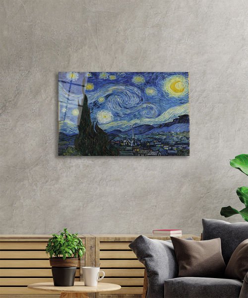 Vincent van Gogh Cam Tablo 4mm Dayanıklı Temperli Cam