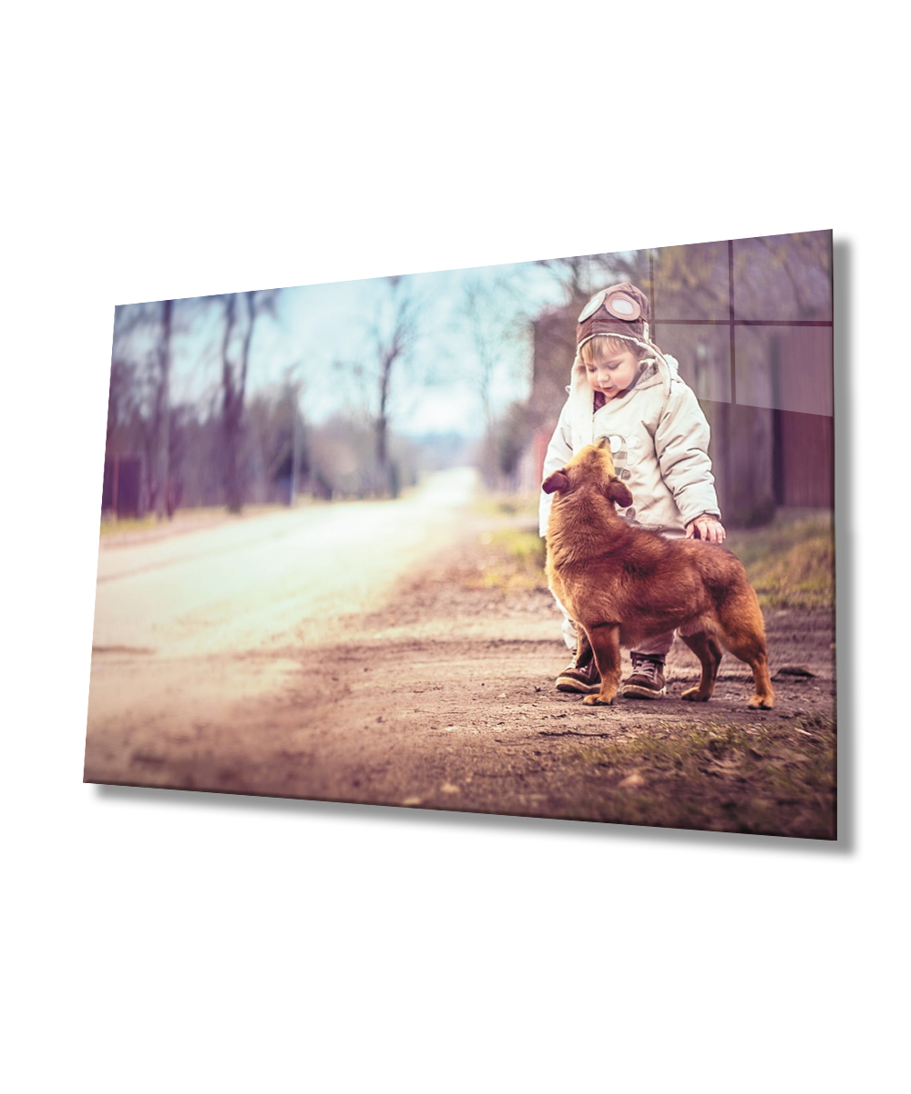 Çocuk ve Köpek Cam Tablo  4mm Dayanıklı Temperli Cam