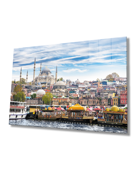 İstanbul Manzaralı  4mm Dayanıklı  Cam Tablo Temperli Cam