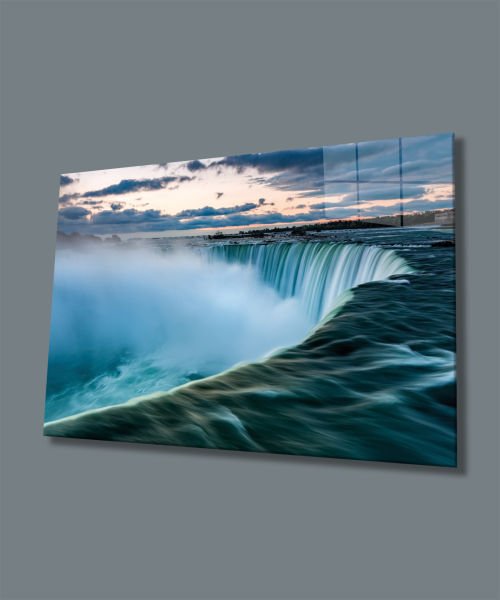 Niagara Şelalesi Cam Tablo Hediyelik Büyük Tablo Ev Ofis Dekoru