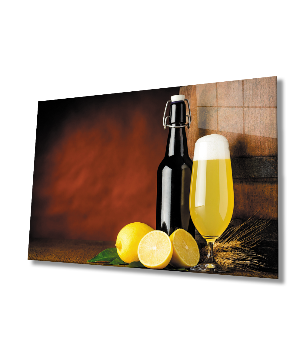 Limonata  Cam Tablo  4mm Dayanıklı Temperli Cam Lemonade Glass Wall Art