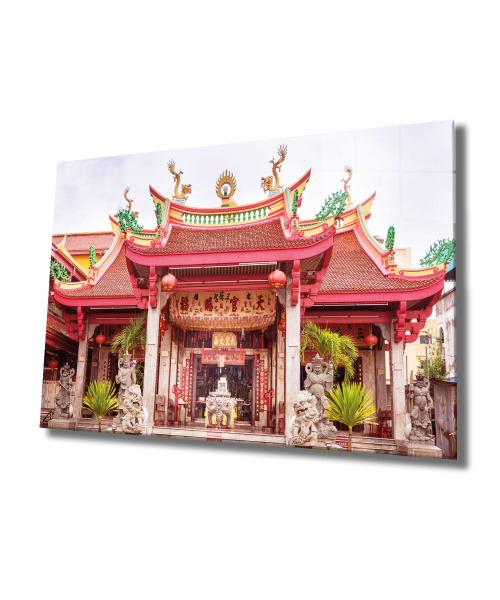 Tapınak Cam Tablo  4mm Dayanıklı Temperli Cam, Temple Glass Wall Decor