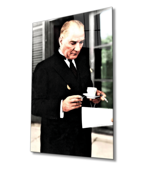 Atatürk Baskılı Cam Tablo 4mm Dayanıklı Temperli Cam