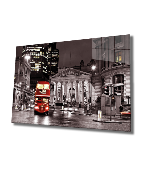 Londra Cam Tablo  4mm Dayanıklı Temperli Cam, London Glass Wall Decor