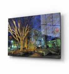 İdealizbiz  Işıklı  Ağaç Cam Tablo  4mm Dayanıklı Temperli Cam