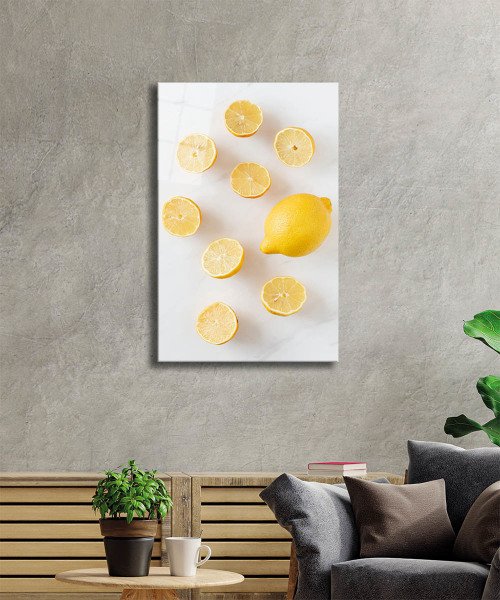 Limon Cam Tablo  4mm Dayanıklı Temperli Cam, Limon Wall Art