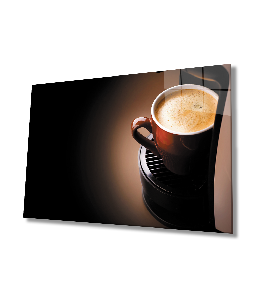 Kahve  Cam Tablo  4mm Dayanıklı Temperli Cam Coffee Glass Wall Art