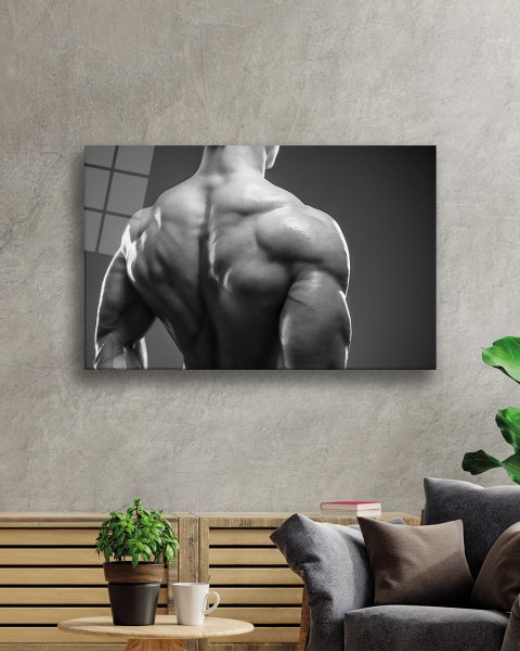 Spor Fitnes Cam Tablo  4mm Dayanıklı Temperli Cam Sports Fitness Glass Wall Art