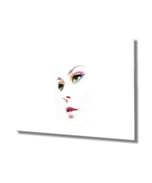 Kadınlar Sade Yüz Cam Tablo  4mm Dayanıklı Temperli Cam, Women Plain Face Glass Wall Art