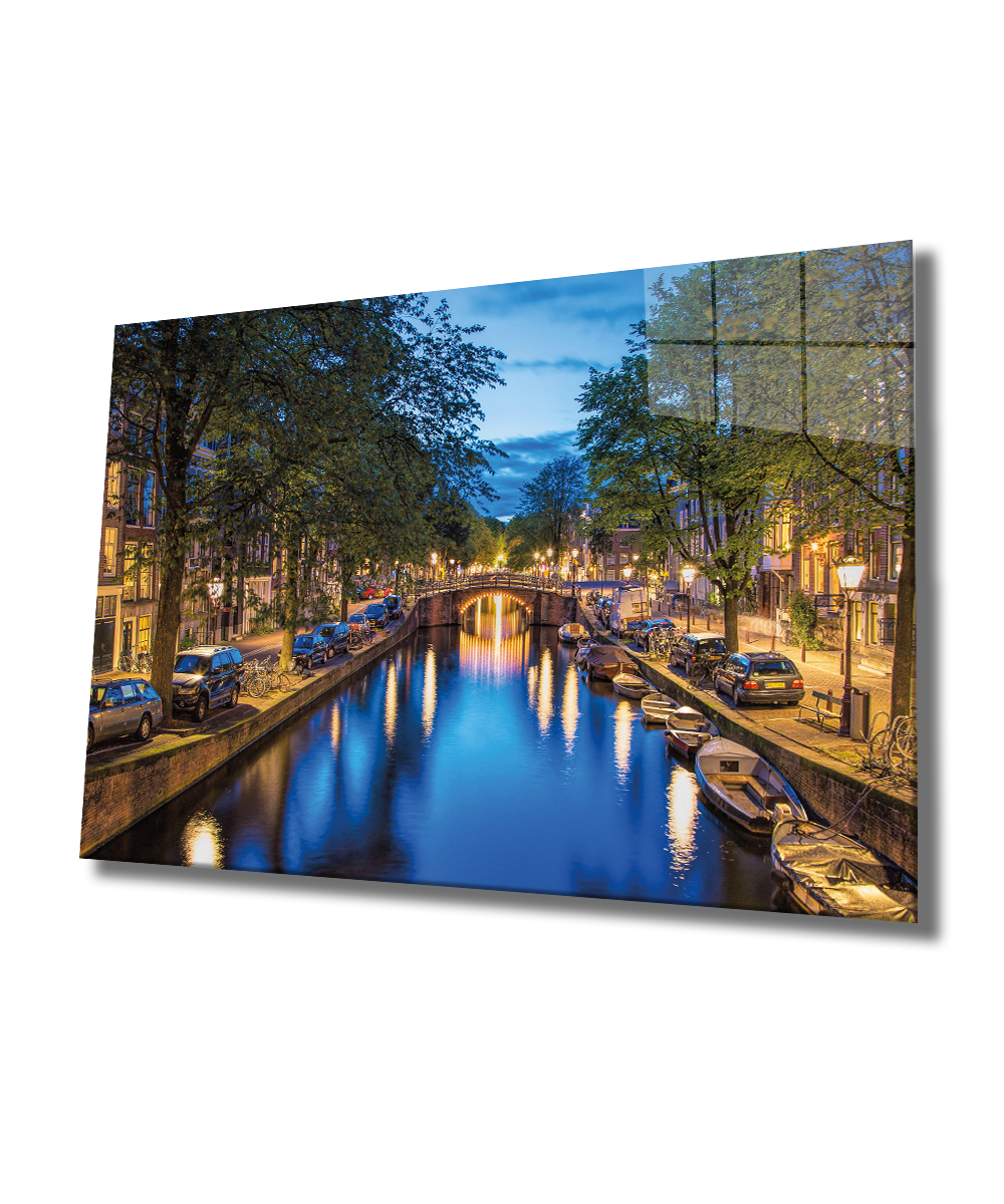 Amsterdam Cam Tablo  4mm Dayanıklı Temperli Cam, Amsterdam Glass Wall Decor