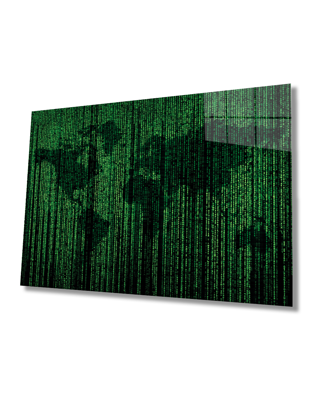 Matrix Dünya Haritası 4mm Temperli Cam Tablo - Matix World Map