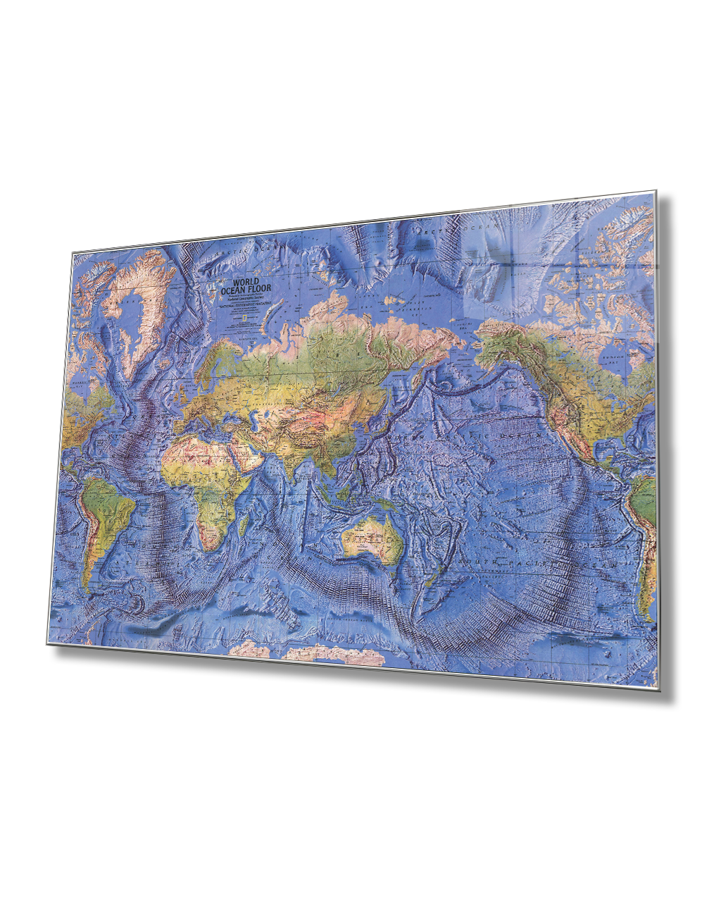 Dünya Haritası 4mm Dayanıklı Temperli Cam Tablo Temperli Cam, World Map