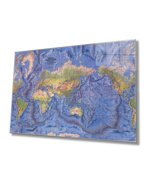 Dünya Haritası 4mm Dayanıklı Temperli Cam Tablo Temperli Cam, World Map