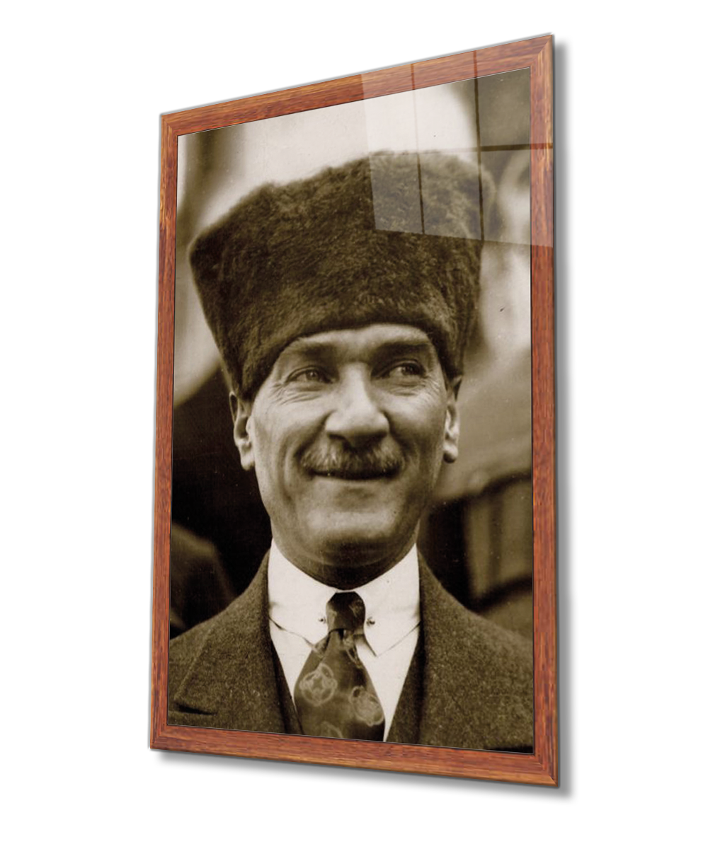 Atatürk Cam Tablo 4mm Dayanıklı Temperli Cam, Atatürk Glass Wall Art