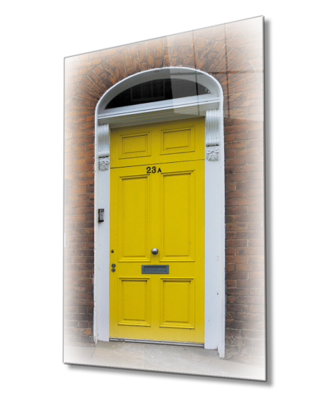 Sarı Beyaz Renkli Eski Kapı Cam Tablo  4mm Dayanıklı Temperli Cam Yellow White Color Old Door Glass Table 4mm Durable Tempered Glass