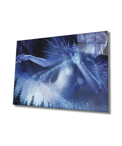 Kadınlar Fantastik Peri Kızı Cam Tablo  4mm Dayanıklı Temperli Cam, Women Fantastic Fairy Glass Wall Art