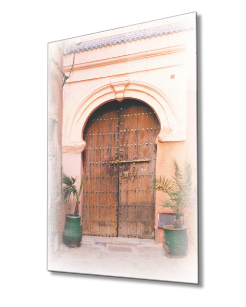 Kahverenkli Eski Kapı Cam Tablo  4mm Dayanıklı Temperli Cam Brown Old Door Glass Table 4mm Durable Tempered Glass