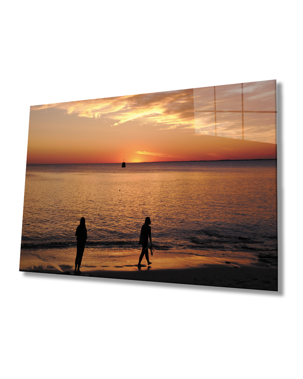 Gün Batımı Deniz Sahil Cam Tablo  4mm Dayanıklı Temperli Cam Sunset Sea Beach Glass Table 4mm Durable Tempered Glass