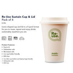 Aladdin Re-Use Sustain Cup & Lid 0,35 LT (4'lü Paket)