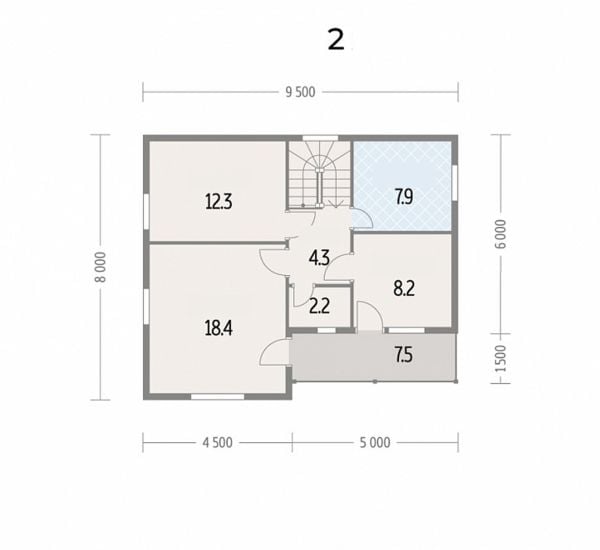 123m2 Ahşap Bungalov 2 Katlı TD61