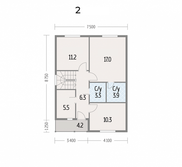 128m2 Ahşap Bungalov 2 Katlı TD66