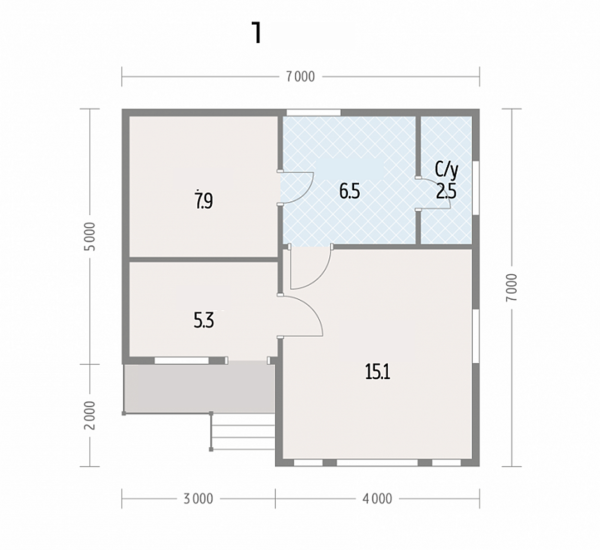 40m2 Ahşap Bungalov 1 Katlı TD68