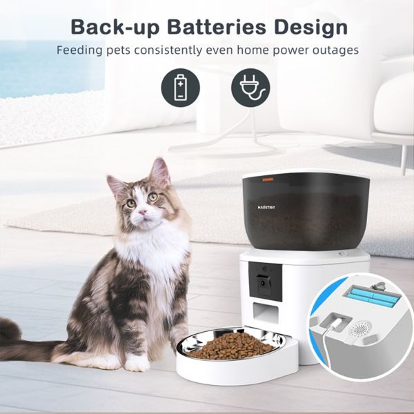 Kameralı 1080P Gece Görüş Akıllı Kedi Köpek Otomatik Mama Kabı, Tuya App-Wifi Uzaktan Kontrol, Sesle Çağırma,  4Lt hazne, Metal Kase