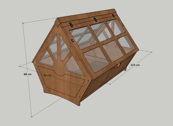 MANDU Ahşap tribox sera saksı (Büyük)