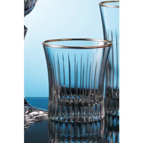 Kcd Lavita Platin Kesme El Dekor Yaldızlı 6 Adet Desenli Su Bardağı Takımı