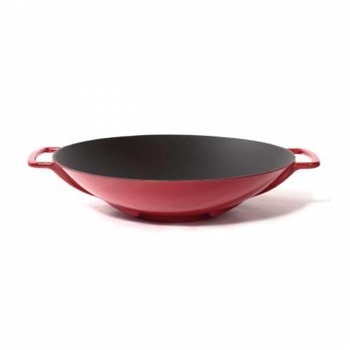 SÜREL 5789 DEMİR DÖKÜM WOK TAVA 35 CM KIRMIZI