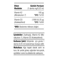 D3 K2 Vitamini Damla 20 ml