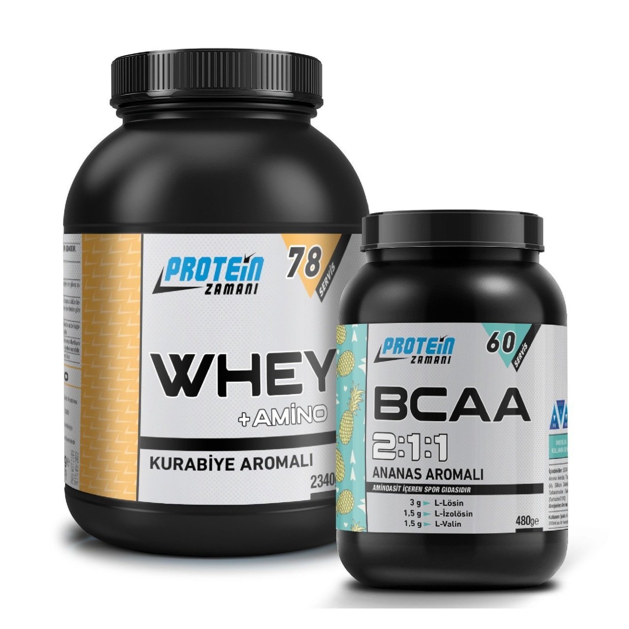 Whey + Amino Protein Tozu 2340 gr + BCAA 2:1:1 480 gr Paketi