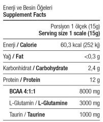 BCAA 12000 Plus Glutamin Taurin 15 Şase Karışık Aroma