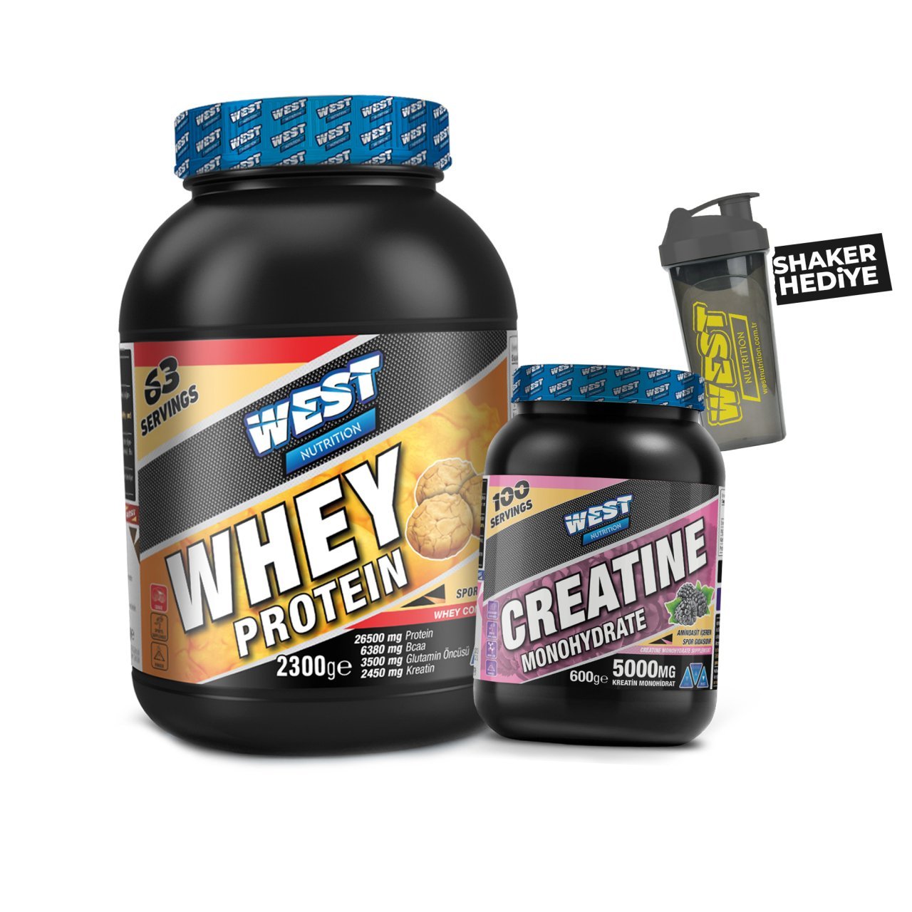 Whey Protein Tozu 2300 gram - Kreatin Monohidrat 600 gram Paketi